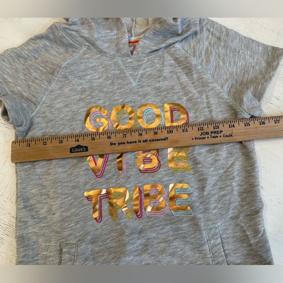 Cat & Jack Hooded Short Sleeve Sweatshirt, Girls Size Large - Picture 4 of 5